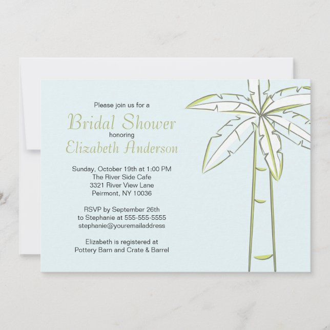 Elegante Invitación a la ducha de novia con árbol  (Anverso)