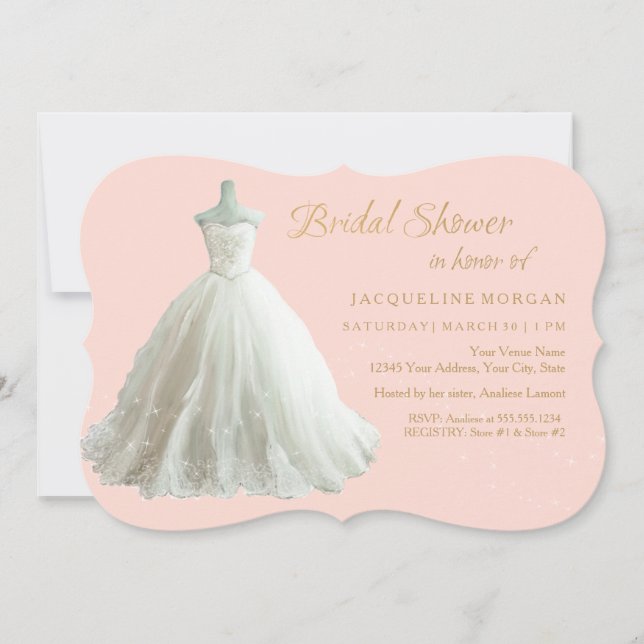 Elegante Invitación a la ducha de novia con traje  (Anverso)