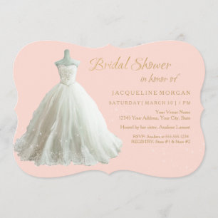 Elegante Invitación a la ducha de novia con traje