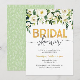 Elegante Invitación a la ducha de novia de rosas b