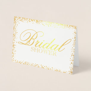 Elegante invitación a la ducha de novia dorada