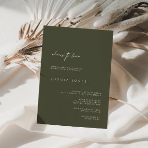 Elegante Invitación a la ducha de novia verde oscu