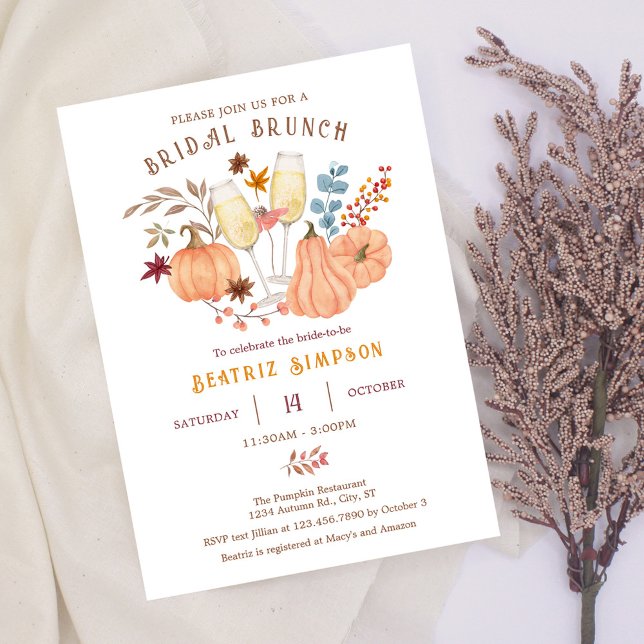 Elegante Invitación a la ducha de novias en otoño (Subido por el creador)