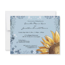 Elegante Invitación a la ducha Floral Blue Wedding