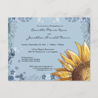 Elegante Invitación a la ducha Floral Blue Wedding
