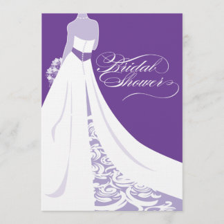 Elegante Invitación a la Ducha Morada