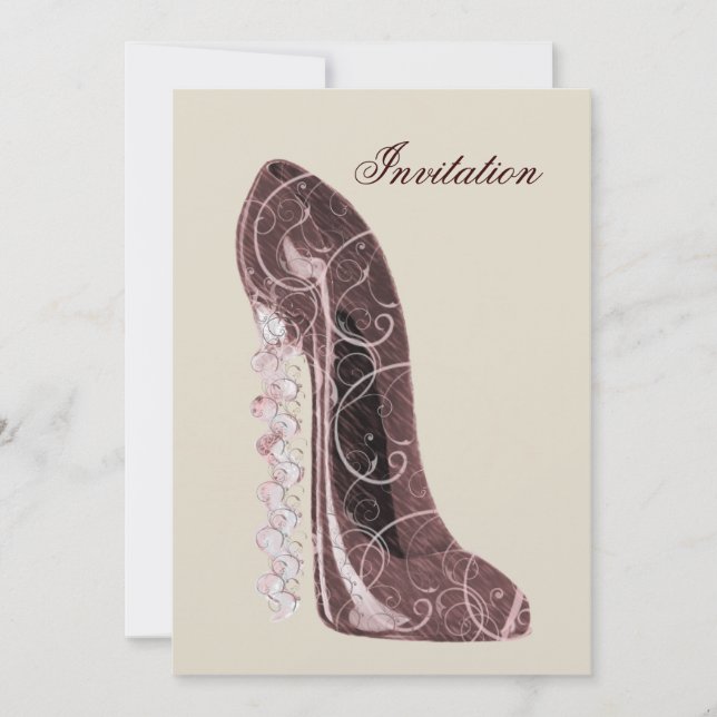 Elegante Invitación a la ducha nupcial (Anverso)
