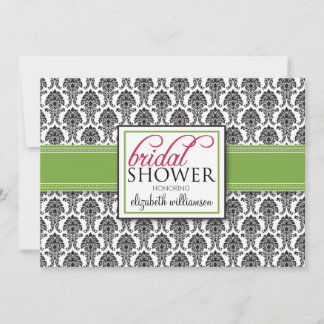 Elegante Invitación a la ducha nupcial Damask (cal