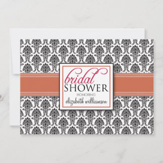 Elegante Invitación a la ducha nupcial Damask (cor