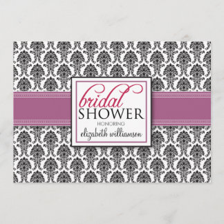 Elegante Invitación a la ducha nupcial Damask (lil