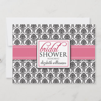 Elegante Invitación a la ducha nupcial Damask (ros