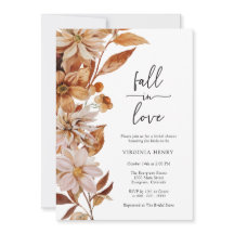 Elegante Invitación a la ducha nupcial de otoño
