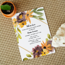 Elegante Invitación a la ducha nupcial de otoño