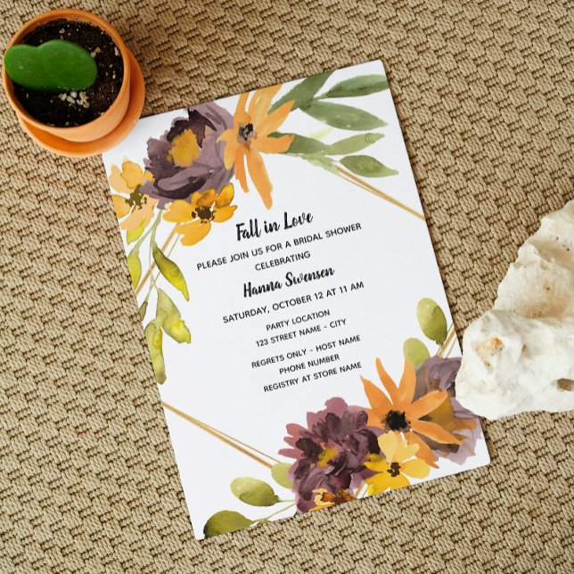 Elegante Invitación a la ducha nupcial de otoño (Subido por el creador)