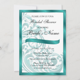 Elegante Invitación a la ducha nupcial - Verde azu