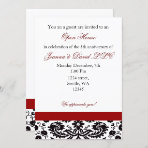 Elegante invitación a la fiesta corporativa roja