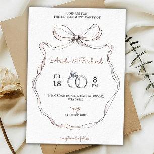 Elegante invitación a la fiesta de compromiso con