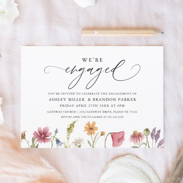 Elegante invitación a la fiesta de compromiso con  (Subido por el creador)