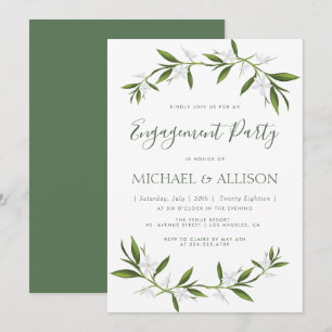 Elegante invitación a la fiesta de compromiso con 
