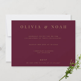 Elegante invitación a la fiesta de compromiso de B