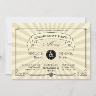 Elegante invitación a la fiesta de compromiso de c