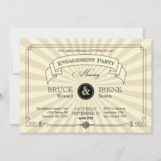 Elegante invitación a la fiesta de compromiso de c