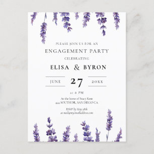 Elegante invitación a la fiesta de compromiso de l