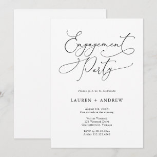 Elegante invitación a la fiesta de compromiso en b
