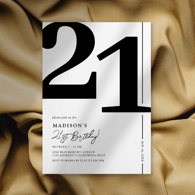 Elegante invitación a la fiesta de cumpleaños 21 p (Subido por el creador)