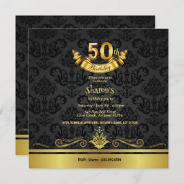 Elegante invitación a la fiesta de cumpleaños 50 B