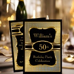 Elegante invitación a la fiesta de cumpleaños de l<br><div class="desc">Elegante Mans Black Gold Party Birthday Party Men's Black Gold Birthday Mans 21,  30.º 60.º 50.º 40 todos los años Invitaciones a la fiesta de cumpleaños masculino.</div>