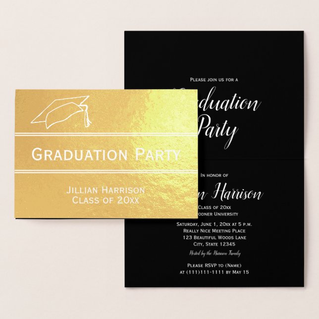 Elegante invitación a la fiesta de graduación (Demostración)