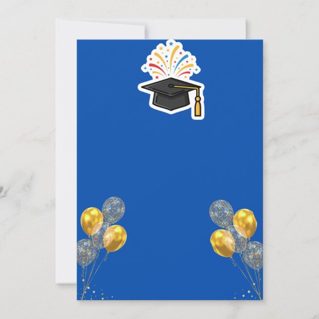 Elegante invitación a la fiesta de graduación (Anverso)