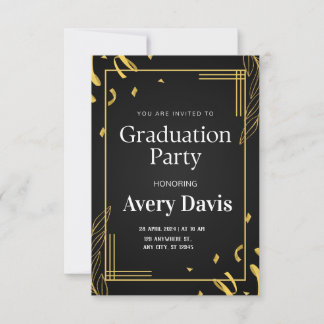 Elegante invitación a la fiesta de graduación