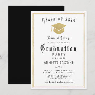 elegante invitación a la fiesta de graduación