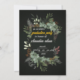 Elegante invitación a la fiesta de graduación botá