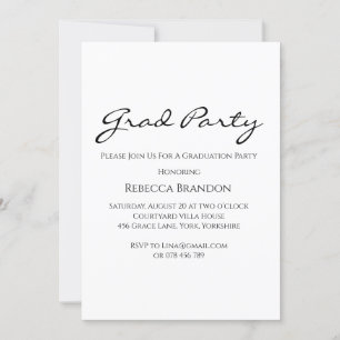 Elegante invitación a la fiesta de graduación de c