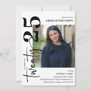 Elegante invitación a la fiesta de graduación de f