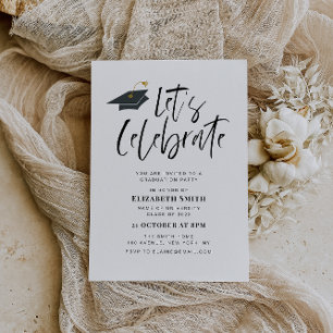 elegante invitación a la fiesta de graduación de t