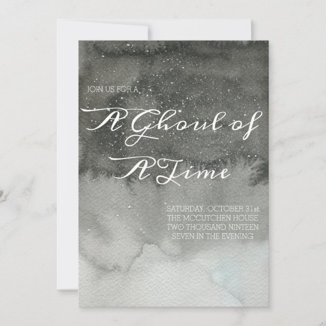 Elegante invitación a la fiesta de Halloween (Anverso)