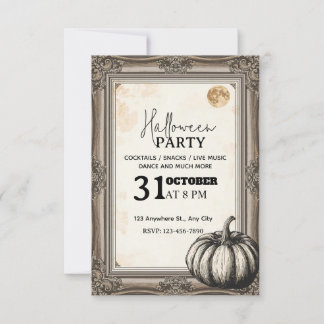 Elegante invitación a la fiesta de Halloween de ép