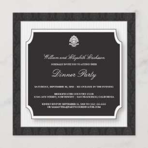 Elegante invitación a la fiesta de la cena de Dama