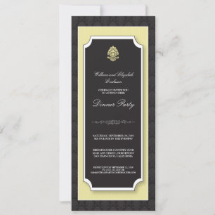 Elegante invitación a la fiesta de la cena de Dama
