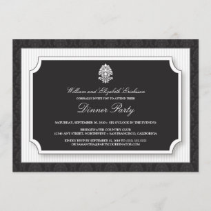 Elegante invitación a la fiesta de la cena de Dama