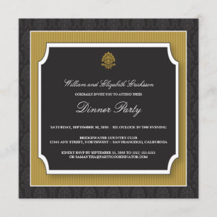 Elegante invitación a la fiesta de la cena de Dama