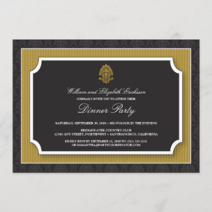 Elegante invitación a la fiesta de la cena de Dama