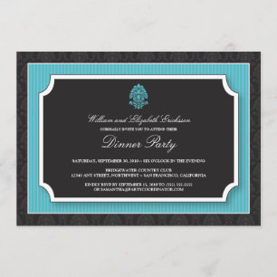 Elegante invitación a la fiesta de la cena de Dama