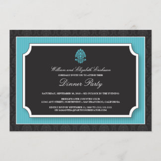 Elegante invitación a la fiesta de la cena de Dama