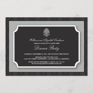 Elegante invitación a la fiesta de la cena de Dama