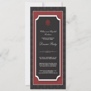 Elegante invitación a la fiesta de la cena de Dama